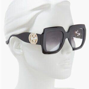 Gucci 54mm Square Sunglasses - Black - Like New